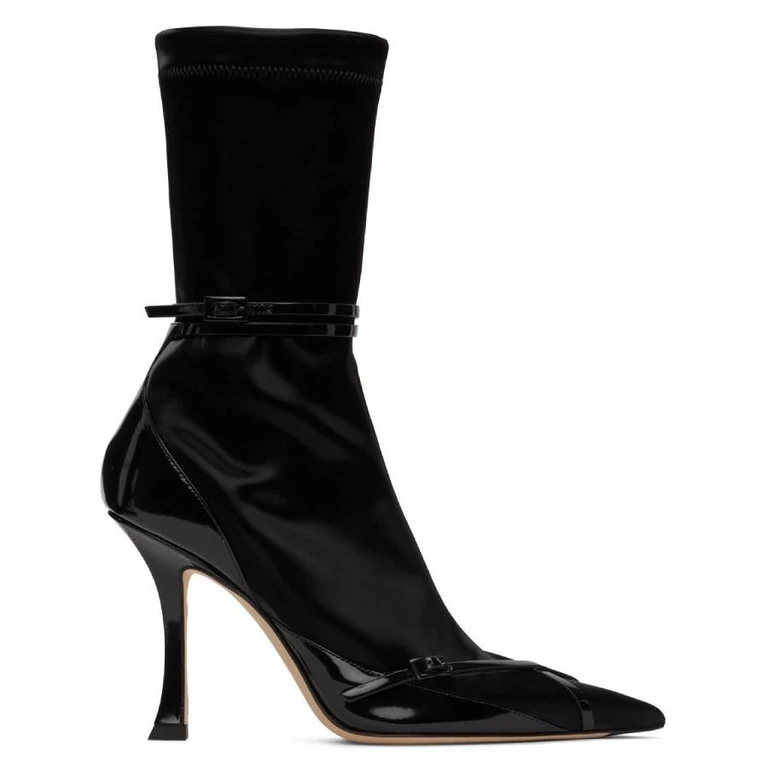 X Mugler Techno Jersey Ankle Boots
