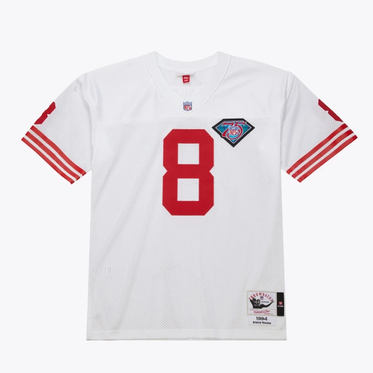 Men's NFL White Jersey 49Ers 1994 Steve Young Jerseys