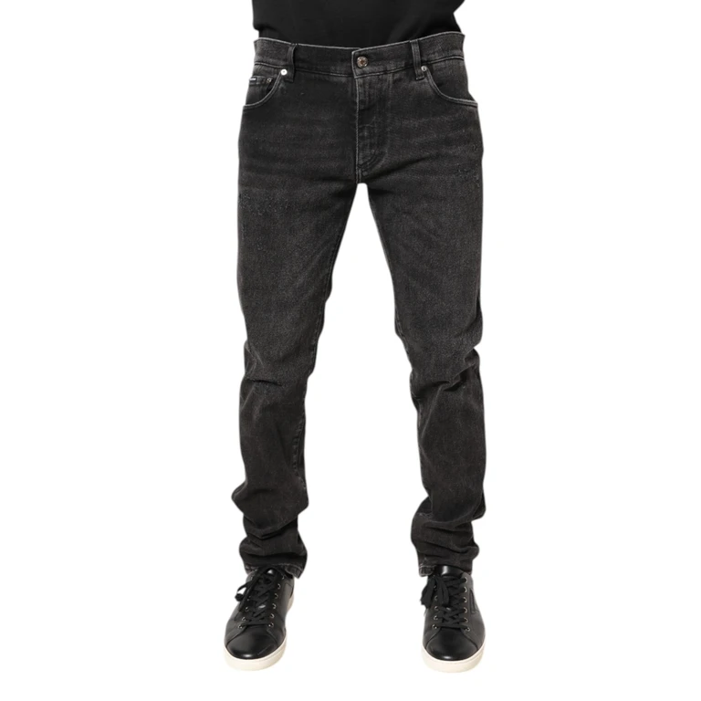Dolce & Gabbana Gray Washed Cotton Skinny Denim Jeans Elastane Clothing - Men
