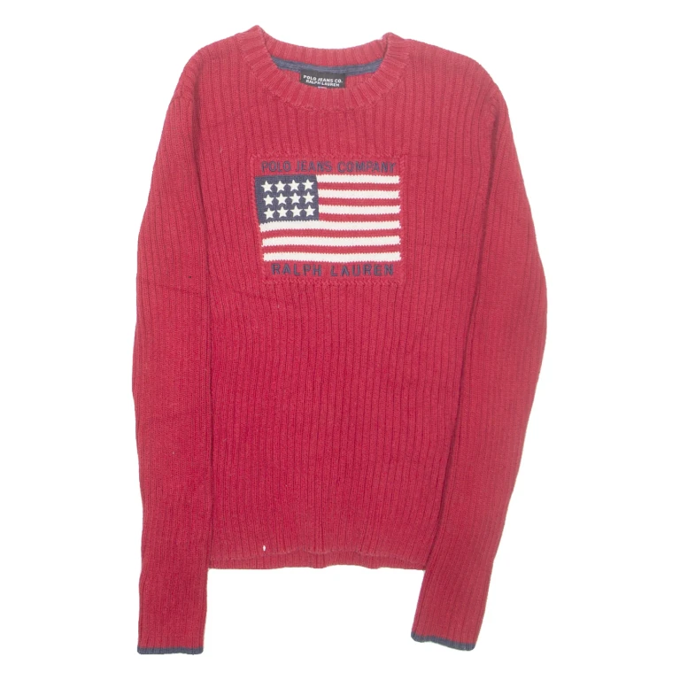 POLO SPORT RALPH LAUREN Womens Jumper Red Tight Knit S