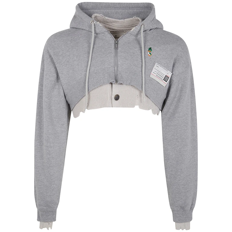 Felpa Cropped "B15pk582 Gray"