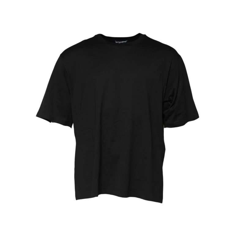 Dolce & Gabbana Black Cotton Crew Neck Short Sleeves T-Shirt - Men