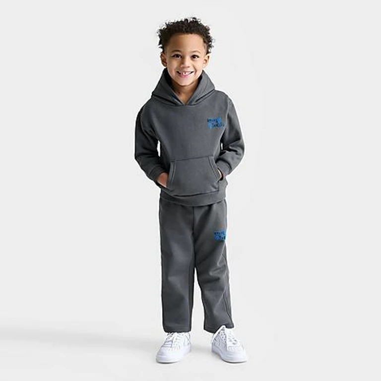 Unlike Humans Kids Toddler Never Look Back Pullover Hoodie and Sweatpants Set in Iron Gate Size: 2T