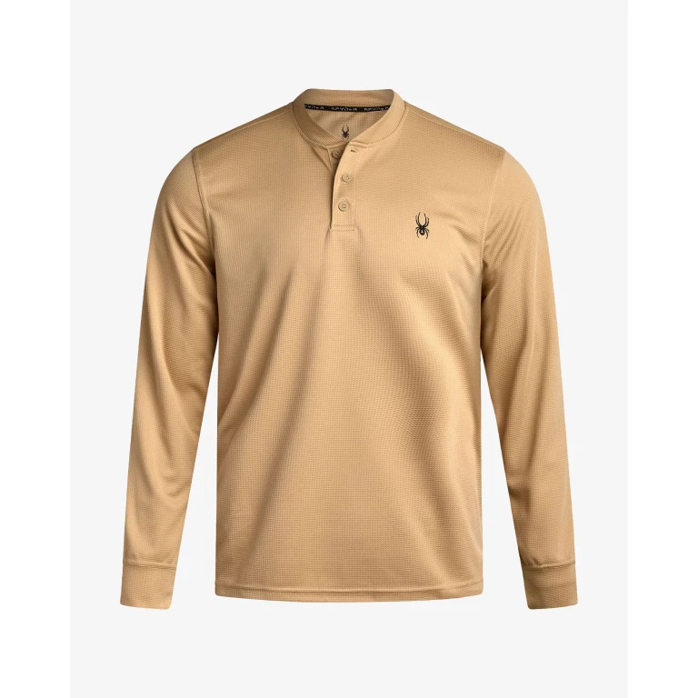 Men's Long Sleeve Thermal Henley - Sand