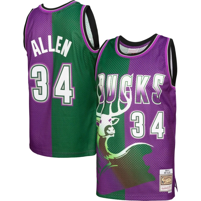 NBA Split Swingman Jersey Milwaukee Bucks 1996 Ray Allen