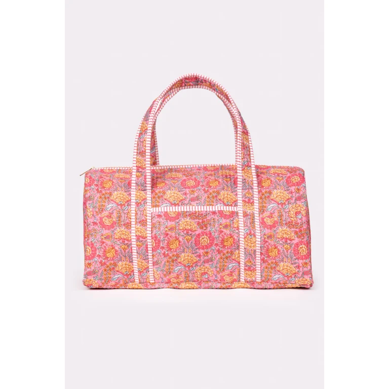 Avery Pink Floral Quilted Weekender