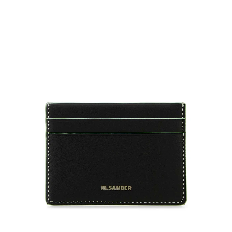 Jil Sander Black Leather Card Holder Portafogli - Men