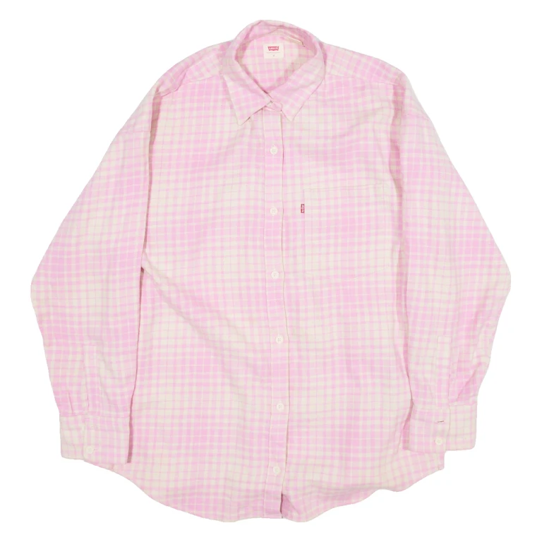 WRANGLER Womens Shirt Pink Check Long Sleeve M