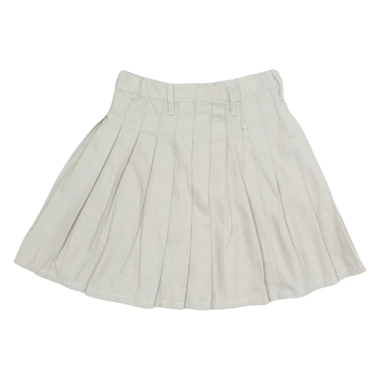 Womens Pleated Skirt Grey Short XS