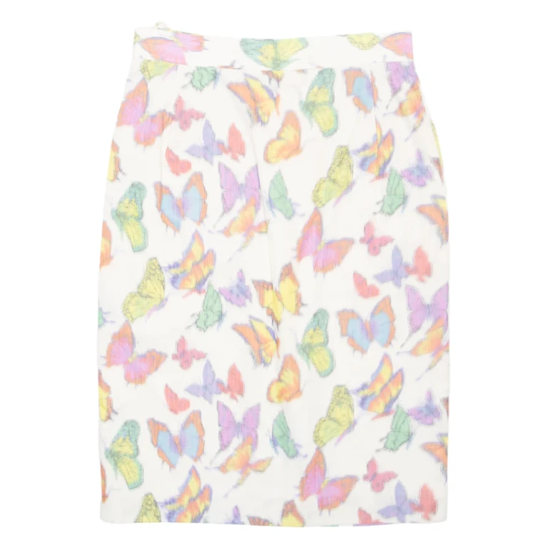 TULLO Womens Straight Skirt White Knee Length S