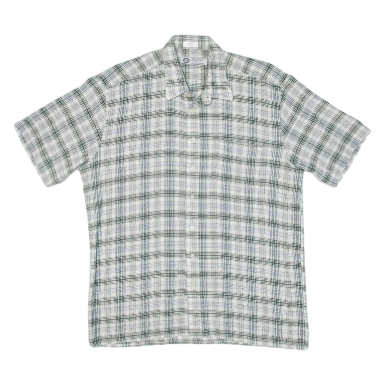 Mens Shirt Green Check XL