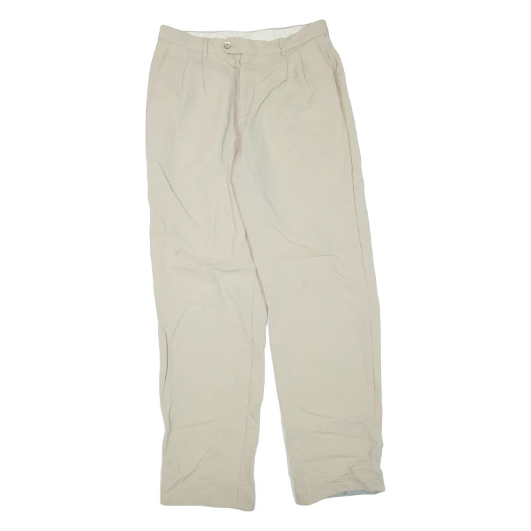 Mens Trousers Beige Regular Straight W32 L33