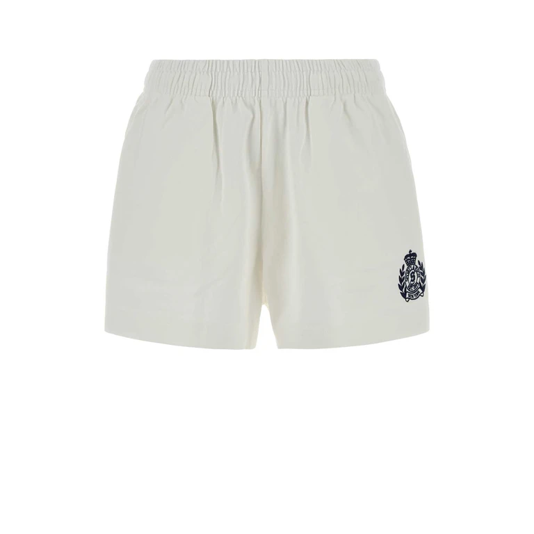 Sporty & Rich White Cotton Shorts Exterior - Women