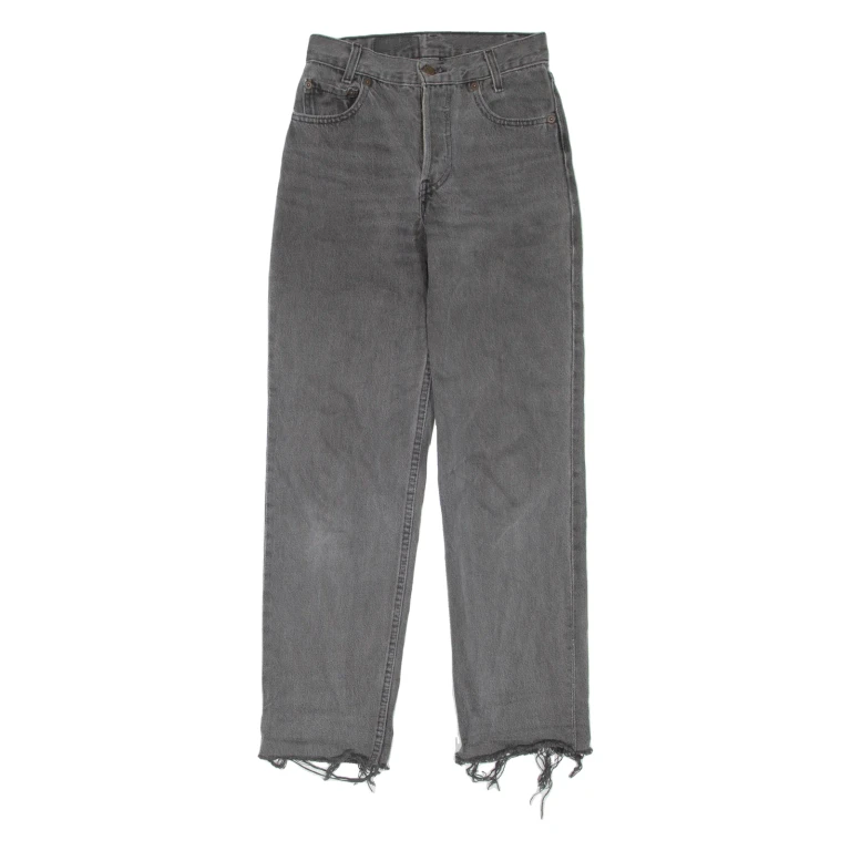 LEVI'S Womens Jeans Grey Regular Straight W24 L28