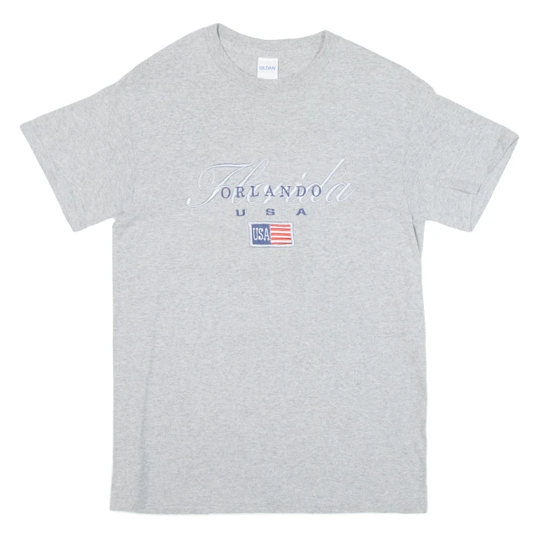 GILDAN Orlando Florida Womens T-Shirt Grey USA S