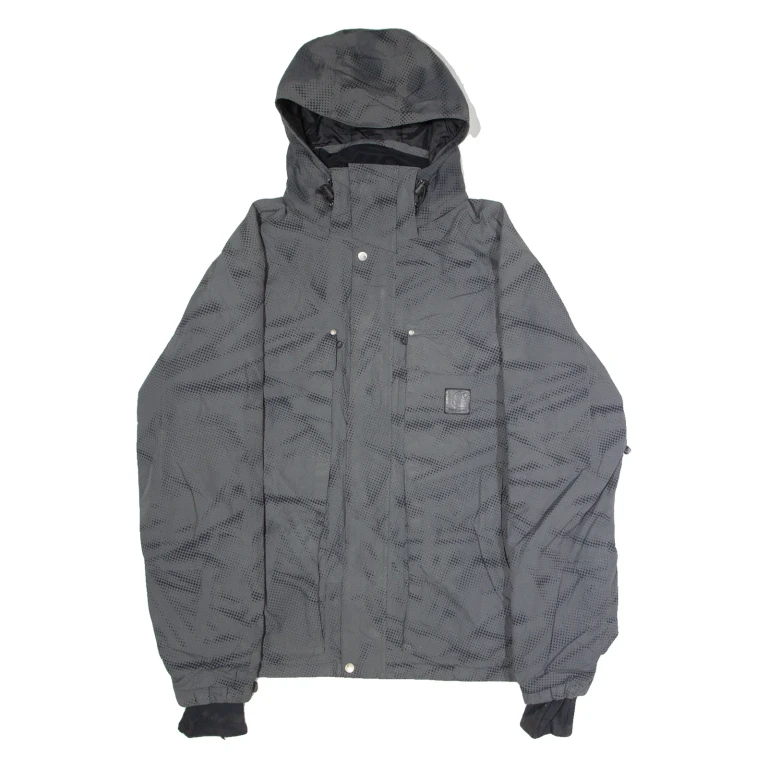 CARHARTT Slush Mens Ski Coat Grey Nylon Hooded Spotted XL