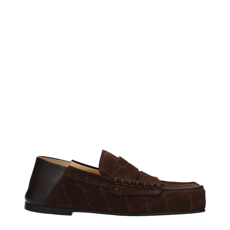 Brown Leather Slip-On Loafers - Women