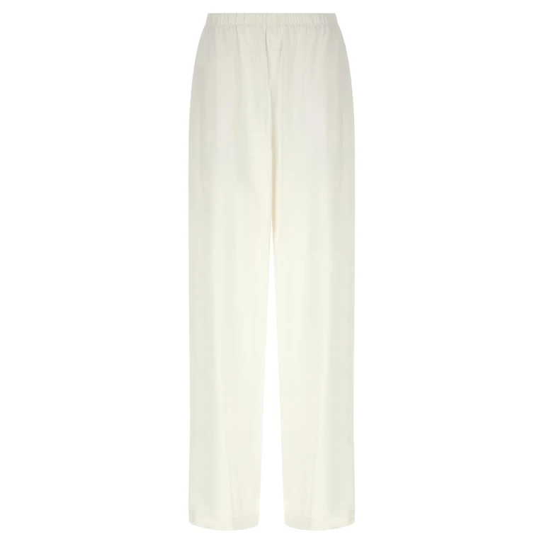 Max Mara White Linen Casual Pants - Women