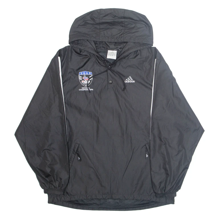 ADIDAS National Championships Mens Pullover Jacket Black Hooded S
