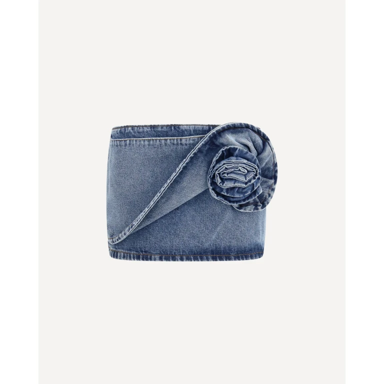 Twisted floral denim Mini Skirt Female 36