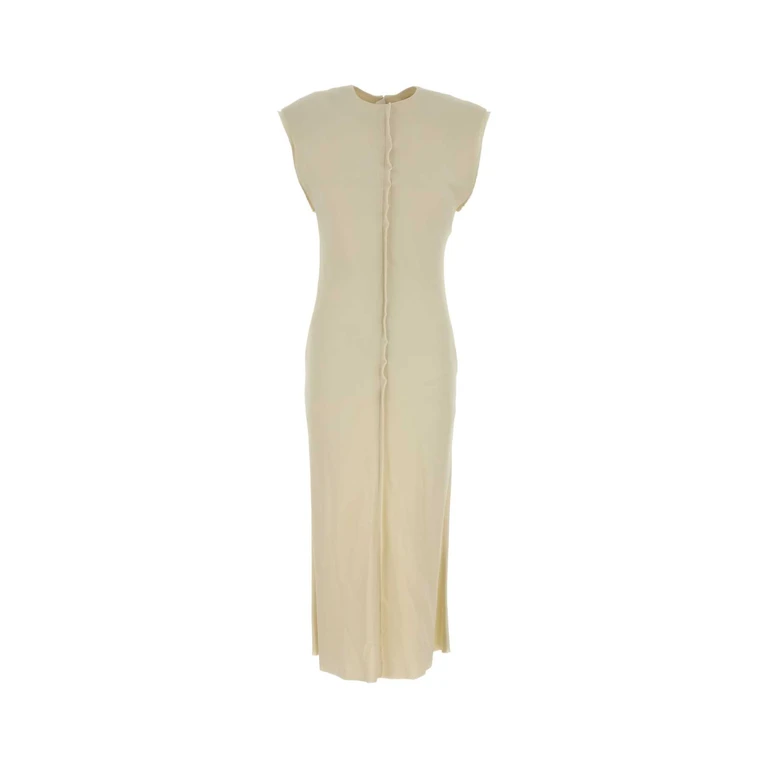AMI Paris Cream Stretch Viscose Dress Ivory Abiti - Women