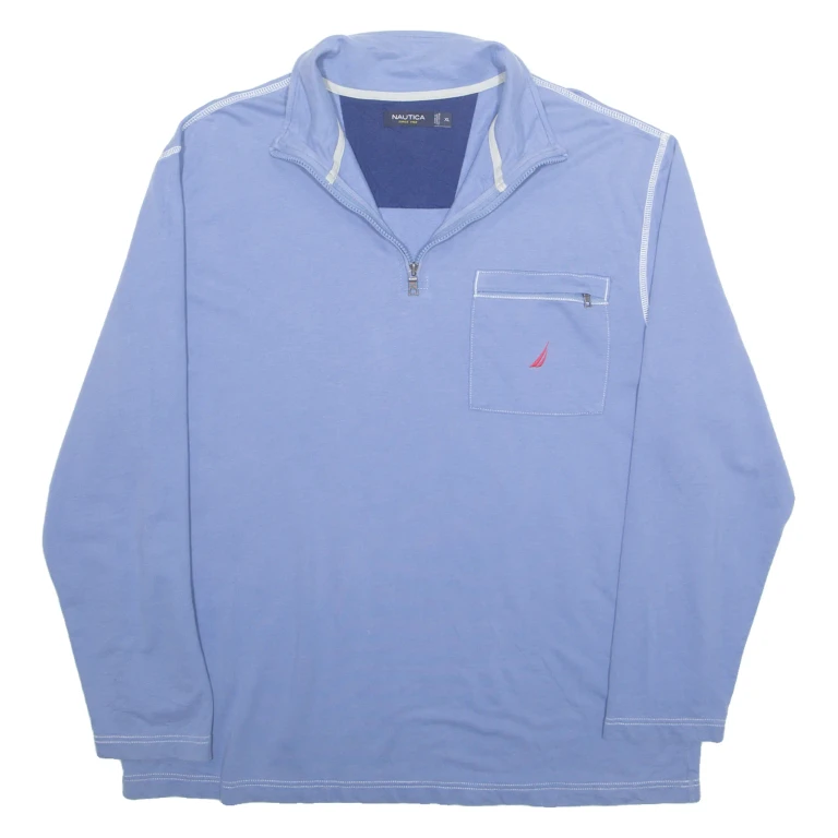 NAUTICA Mens Sweatshirt Blue 1/4 Zip XL
