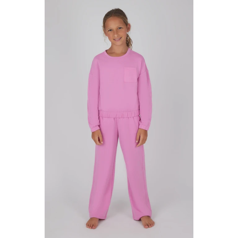 Girls 2 PC Terry Brushed Pullover and Pant Set
