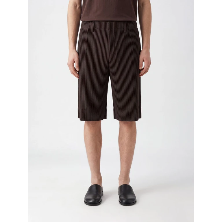 HOMME PLISSE' ISSEY MIYAKE Homme Plissé Issey Miyake Knee-Length Pleated Crêpe Chino Shorts (HP66JF15918)