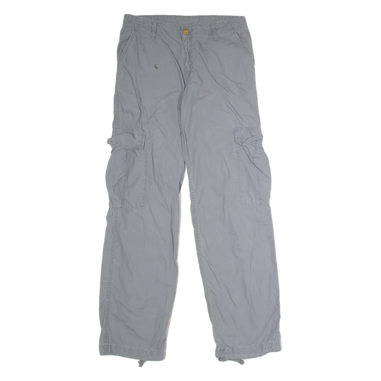 CARHARTT WIP Cargo Womens Canvas Trousers Grey Regular Straight W28 L32