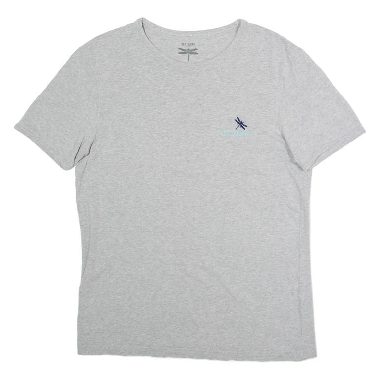 TED BAKER Mens T-Shirt Grey Crew Neck S
