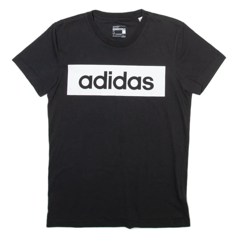ADIDAS Mens T-Shirt Black Crew Neck S