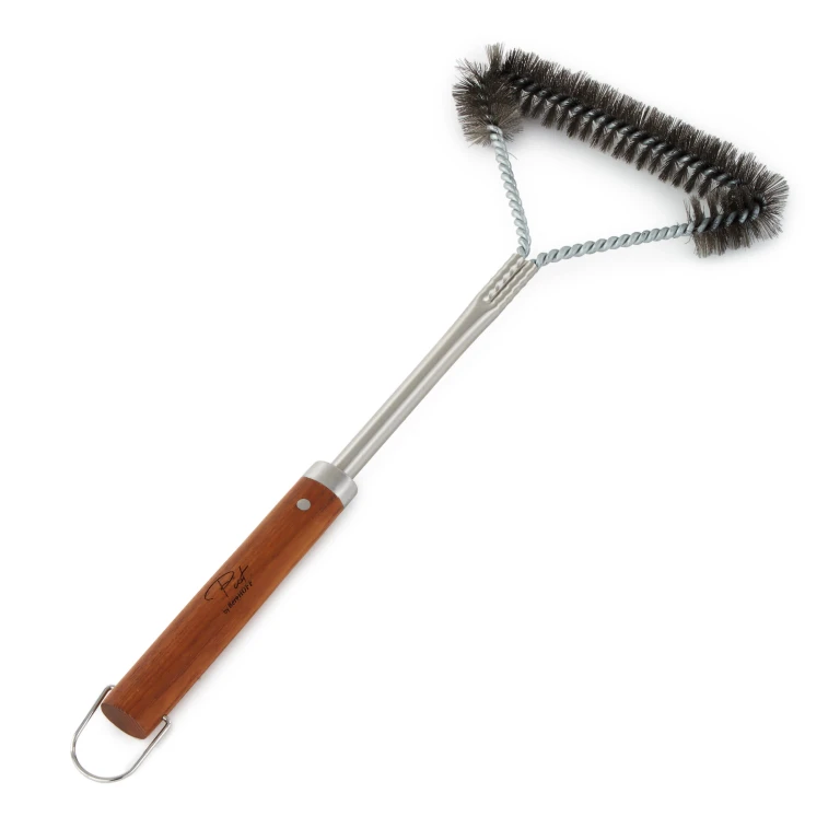 Stainless Steel 16.25" BBQ Brush with Wooden Handle