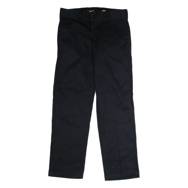 DICKIES Flex Workwear Mens Twill Trousers Black Slim Straight W28 L30