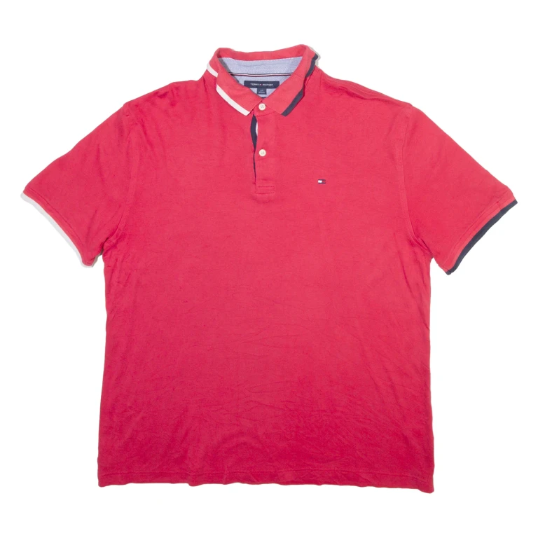 TOMMY HILFIGER Mens Polo Shirt Red L