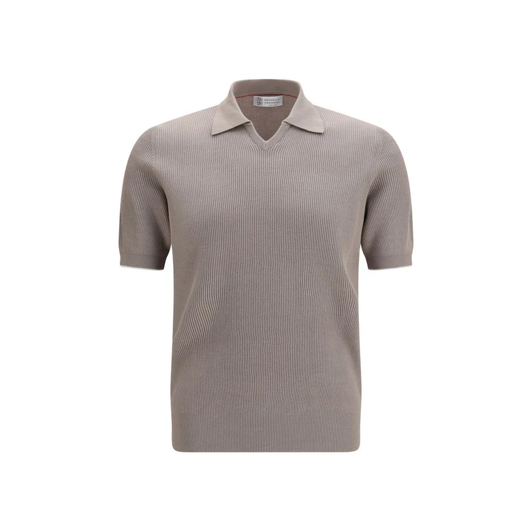 Brunello Cucinelli Gray Cotton Polo Shirt - Men