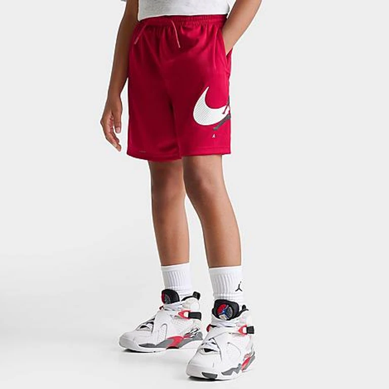 Big Kids Jumpman Swoosh Mesh Shorts in Gym Red Size: Small