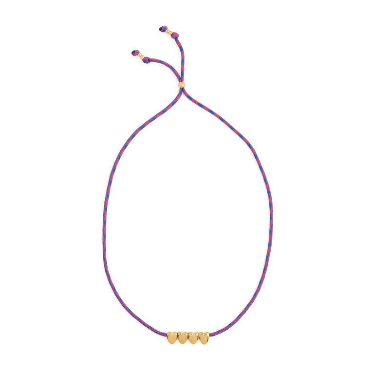 Logan Tay Gold Heart Paracord Necklace Multi-Color One Size