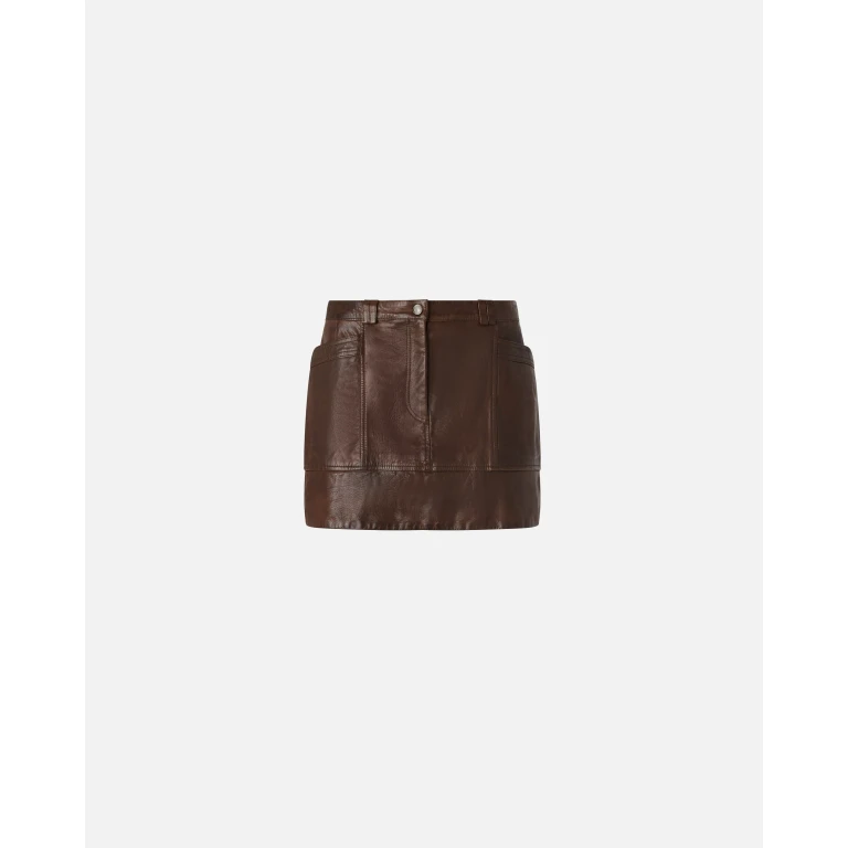 Pinko - Mini-jupe en cuir à poches - 38 (104957A2I1M22)