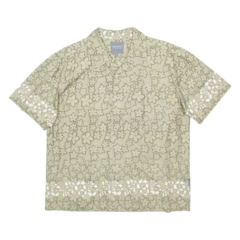 BIG STAR Mens Shirt Brown Floral L
