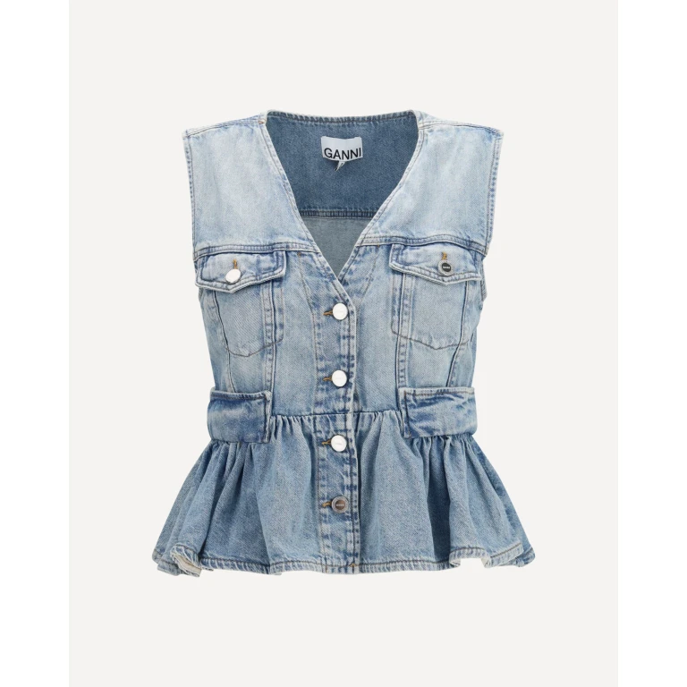 GANNI Lightweight denim Vest Female 38