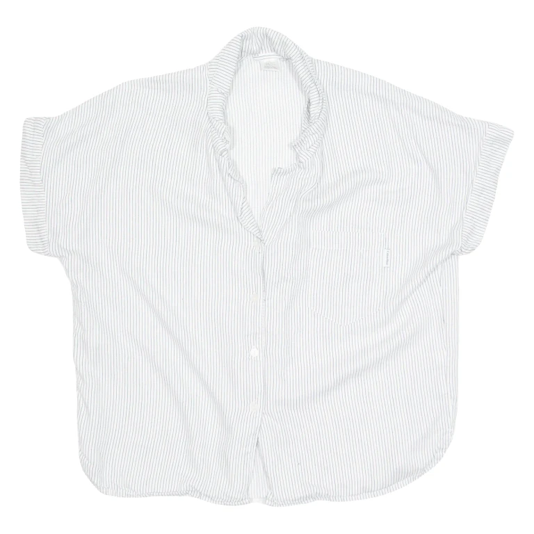 Womens Shirt White Striped 3/4 Sleeve L