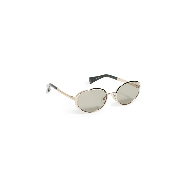 Oval Metal Sunglasses Dark Gunmetal/Cappuccino One Size