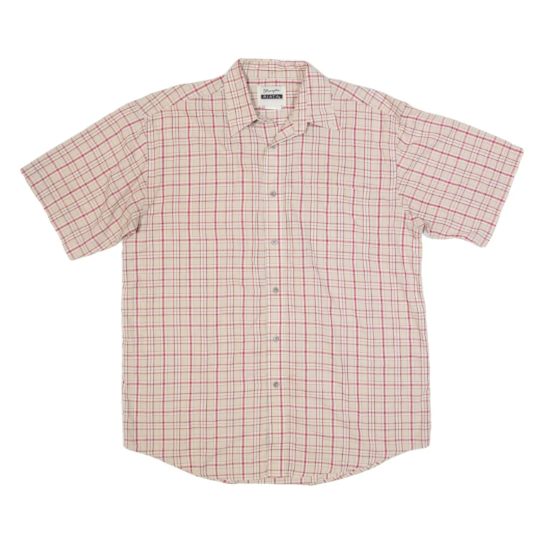 WRANGLER Riata Mens Shirt Beige 90s Check L