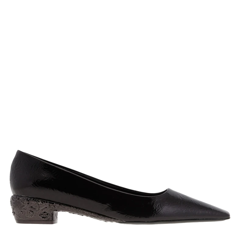 Riace Laminated Leather Pumps, Size 7 C