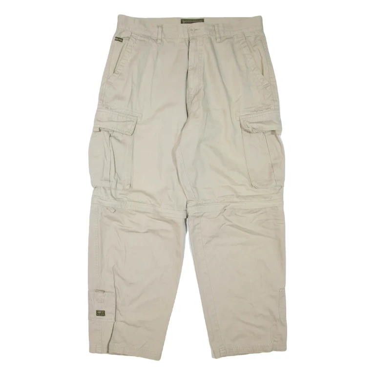 Cargo Mens Trousers Beige Regular Straight W34 L29