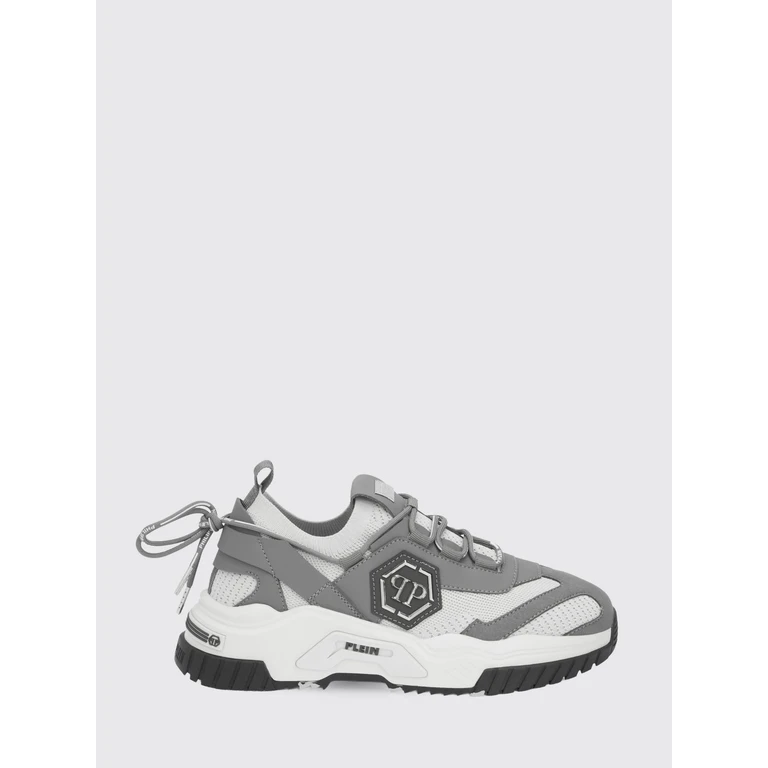 Low-Top Sneakers in Crochet Knit and Leather with Metallic Hexagon Logo (FABSUSC0248PTE003N1072)