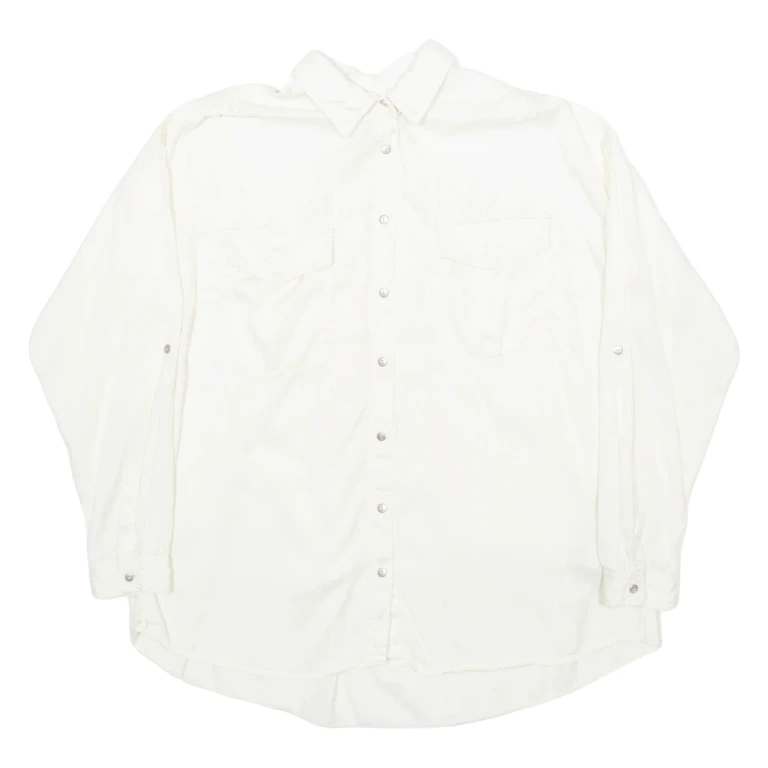 ZARA Womens Shirt Cream Collared Long Sleeve S