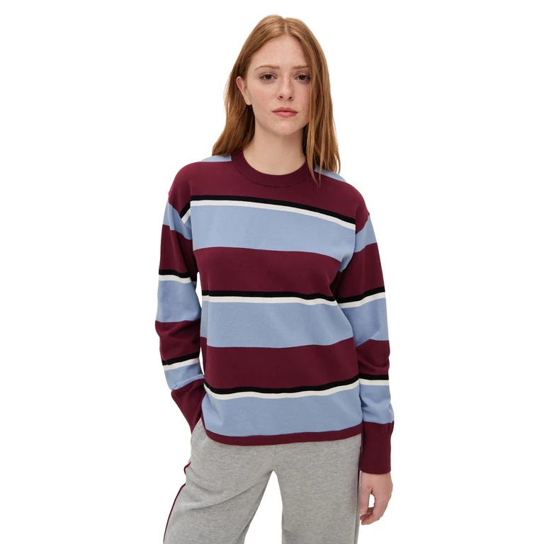 State & Lake Nia Rugby Sweater Green/Navy S