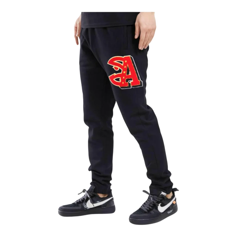 NBA Atlanta Hawks Mash Up Logo Men Sweatpants Black