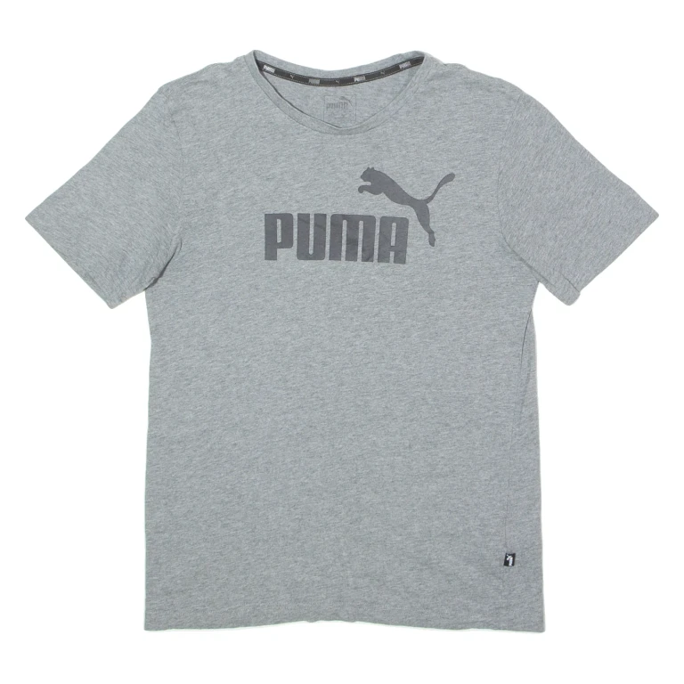 PUMA Mens T-Shirt Grey Crew Neck S